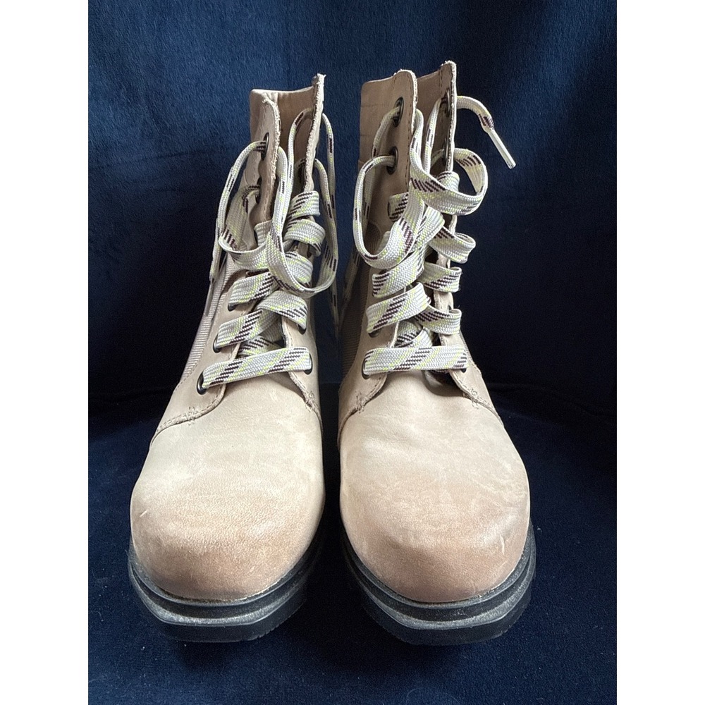 Sorel Joan of Arctic Wedge II Tan Leather Lace Up Ankle Boots Womens